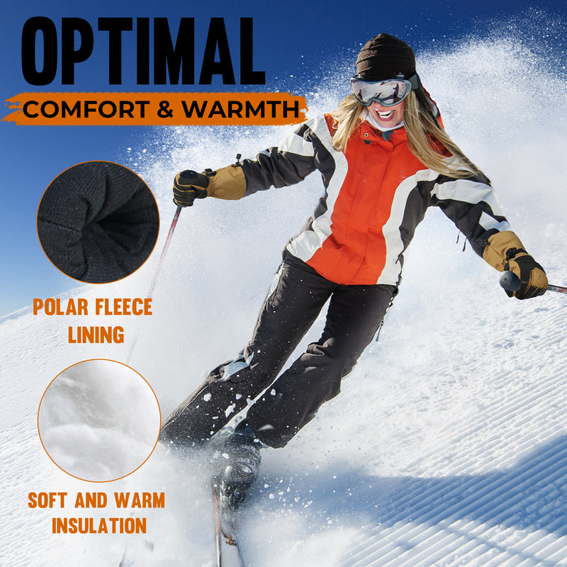 HANDLANDY Winter Waterproof Ski Gloves for Men Women, 3M Thinsulate Windproof Warm Snow Gloves, Thermal Cold Weather Gloves Gift for Skiing Snowboarding Outdoor Sports 8047
