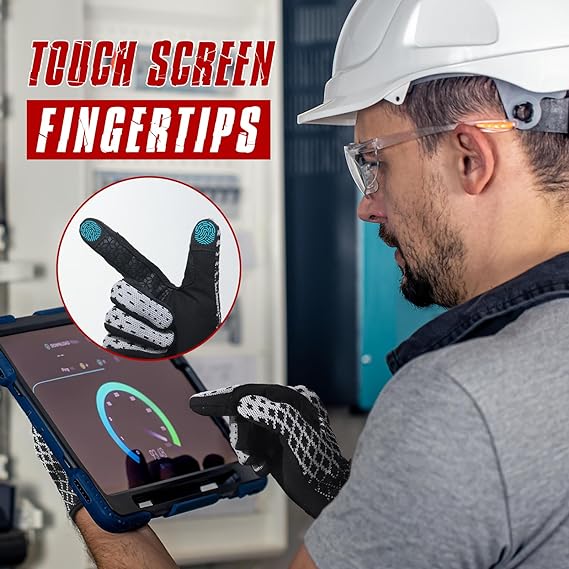HANDLANDY Grip Work Gloves 3D Flyknitting Touchscreen Working 6248