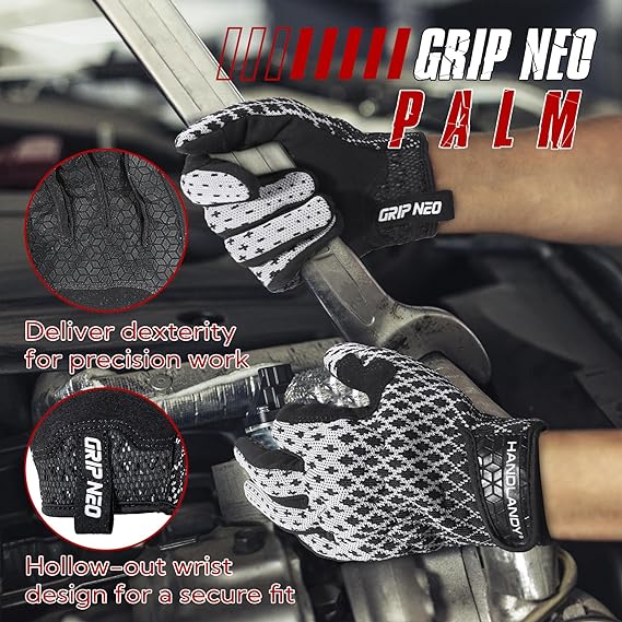 HANDLANDY Grip Gants de travail 3D Flyknitting Écran tactile de travail 6248