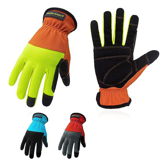 HANDLANDY 3 paires de gants de travail ultralégers DIY Construction 6104