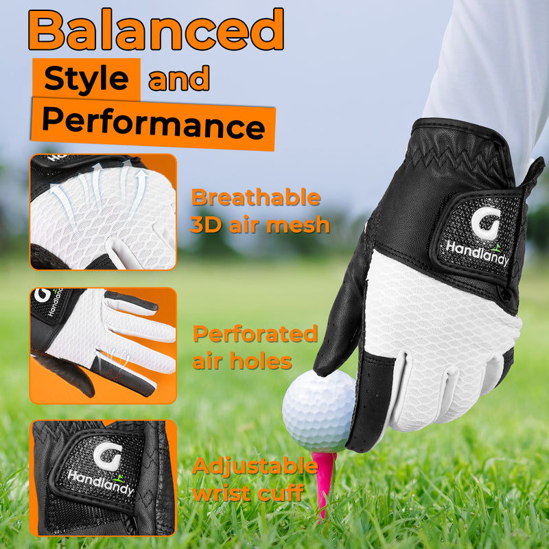 HANDLANDY Youth Golf Glove, Left Hand Kids Golf Gloves for Junior Toddler Boys Girls KL834