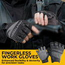 HANDLANDY Fingerlose Arbeitshandschuhe für Herren, taktische Mechanik, 6262