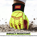 HANDLANDY Heavy Duty Work Gloves for Men, Cut 5 Safety Impact Protection Working Gloves Mechanics Glove with TPR Protection H647