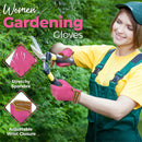 HANDLANDY Gardening Gloves for Women, Breathable Ladies Leather Garden Yard Gloves Best Gift for Gardeners 5219