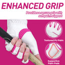 Womens Fingerless Golf Glove Left Hand, Breathable Ladies Summer Half Finger Golf Glove with Non-Slip Grip L842