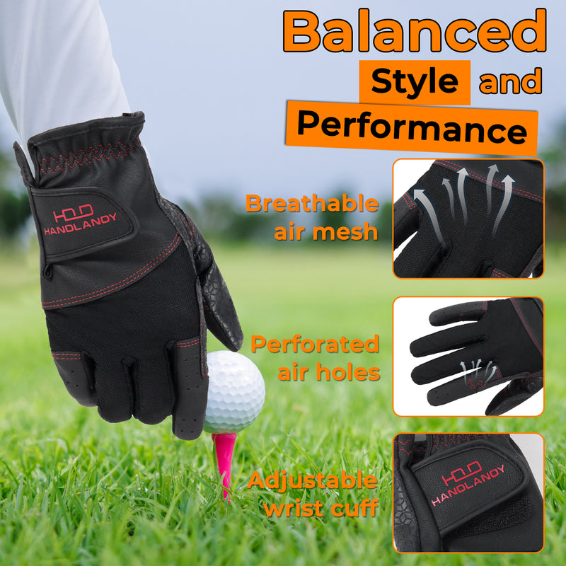HANDLANDY Youth Golf Glove, Left Hand Kids Golf Gloves for Junior 1112