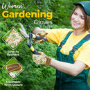 HANDLANDY Gardening Gloves for Women, Breathable Ladies Leather Garden Yard Gloves Best Gift for Gardeners 5219