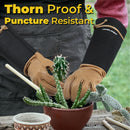 HANDLANDY Long Gardening Gloves for Men & Women, Cowhide Leather Rose Pruning Gloves, Breathable Thorn Proof Gauntlet Glove5209