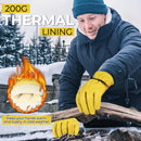 HANDLANDY Winter Water Repellent Insulated Leather Work Gloves 12107 12110