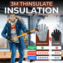 HANDLANDY Winter Work Gloves for Men Women, 3M Thinsulate Insulated, Waterproof Thermal Touchscreen Warm Grip Gloves for Cold Weather, Skiing, Snowboarding, Hiking 8040