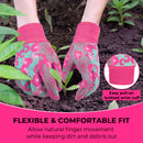 Handlandy Women Garden Gloves Jersey PVC Dots Soft Floral Yard 5092OGP（12/24 pairs）