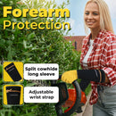 HANDLANDY Long Gardening Gloves for Men & Women, Cowhide Leather Rose Pruning Gloves, Breathable Thorn Proof Gauntlet Glove  5220