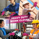 HANDLANDY Leather Work Gloves for Men and Women, Utility Tough Cowhide Glove for Gardening 12121
