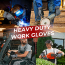 HANDLANDY Leather Work Gloves for Men and Women, Utility Tough Cowhide Glove for Gardening 12121
