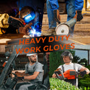 HANDLANDY Leather Work Gloves for Men and Women, Utility Tough Cowhide Glove for Gardening 12121