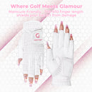 Womens Fingerless Golf Gloves Left Hand,Ladies Half Finger Golf Gloves Breathable Yoga Mesh for Fashion-Conscious Golfers L843