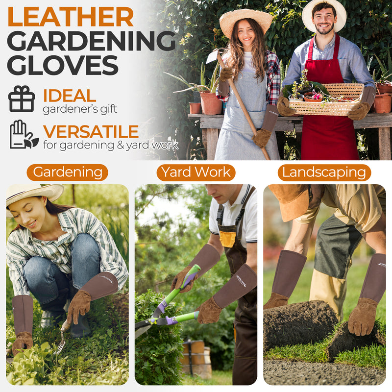 Handandy Rosenschnitt-Handschuhe für Damen und Herren, 12 Paar, lange, dornensichere Gartenhandschuhe 1601