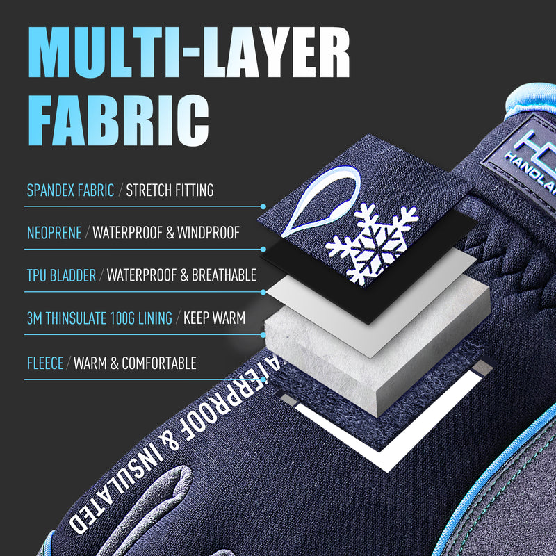 HANDLANDY Thermal Freezer Gloves Waterproof Insulated 8030 8034