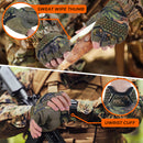 HANDLANDY Fingerless Work Gloves for Men, Padded Impact Tactical Mechanics Gloves 6313