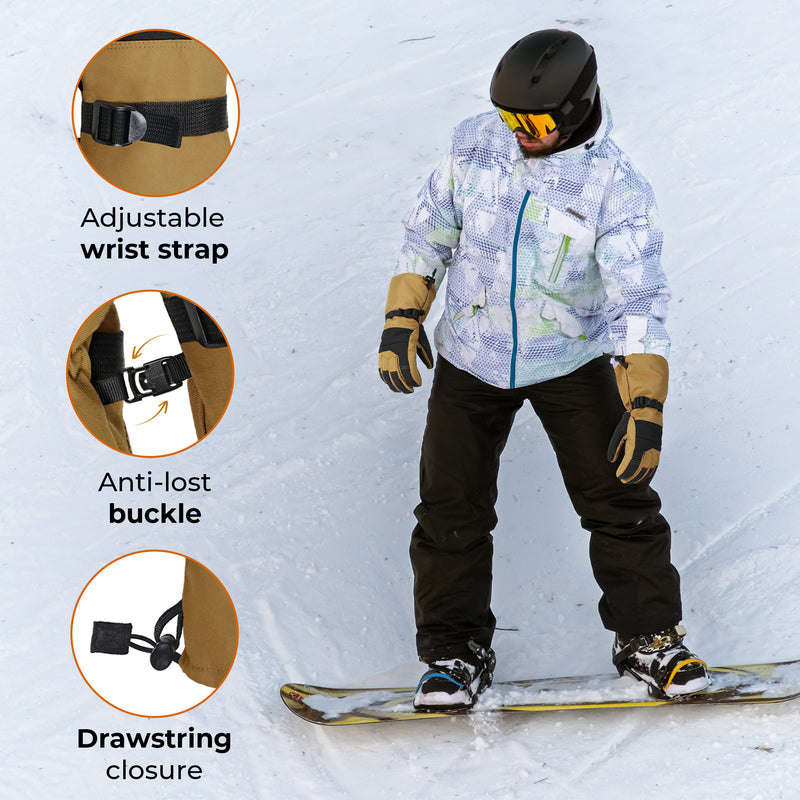 HANDLANDY Winter Waterproof Ski Gloves for Men Women, 3M Thinsulate Windproof Warm Snow Gloves, Thermal Cold Weather Gloves Gift for Skiing Snowboarding Outdoor Sports 8047