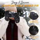 HANDLANDY Genuine Sheepskin Leather Gloves for Men Winter Driving Warm Thermal Wrist Gloves Fleece Lining for Cold Weather 804950