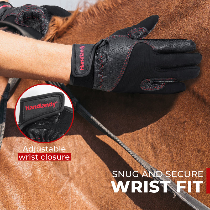 HANDALNDY Horse Riding Gloves, Equestrian Gloves Kids for Girls Boys, Horseback Riding Gloves with Fleece Lined for Riding, Biking, Cycling KS825