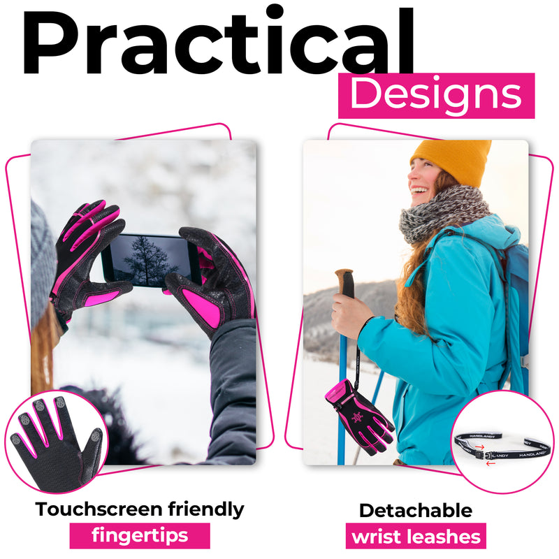 HANDLANDY Winter Work Gloves for Men Women, 3M Thinsulate Insulated, Waterproof Thermal Touchscreen Warm Grip Gloves for Cold Weather, Skiing, Snowboarding, Hiking 8040