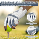 Womens Fingerless Golf Glove Left Hand, Breathable Ladies Summer Half Finger Golf Glove with Non-Slip Grip L842