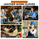 Handlandy Waterproof Cowhide Leather Driver Truck Gloves 12100