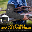 HANDLANDY ANSI A9 Cut-Resistant Arm Sleeves, Adjustable Strap & Thumb Loop 1183-BK