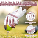 Womens Fingerless Golf Glove Left Hand, Breathable Ladies Summer Half Finger Golf Glove with Non-Slip Grip L842