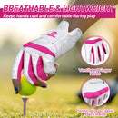 Womens Fingerless Golf Glove Left Hand, Breathable Ladies Summer Half Finger Golf Glove with Non-Slip Grip L842