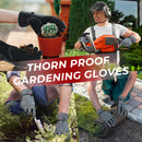 HANDLANDY Leather Work Gloves for Men and Women, Utility Tough Cowhide Glove for Gardening 12121