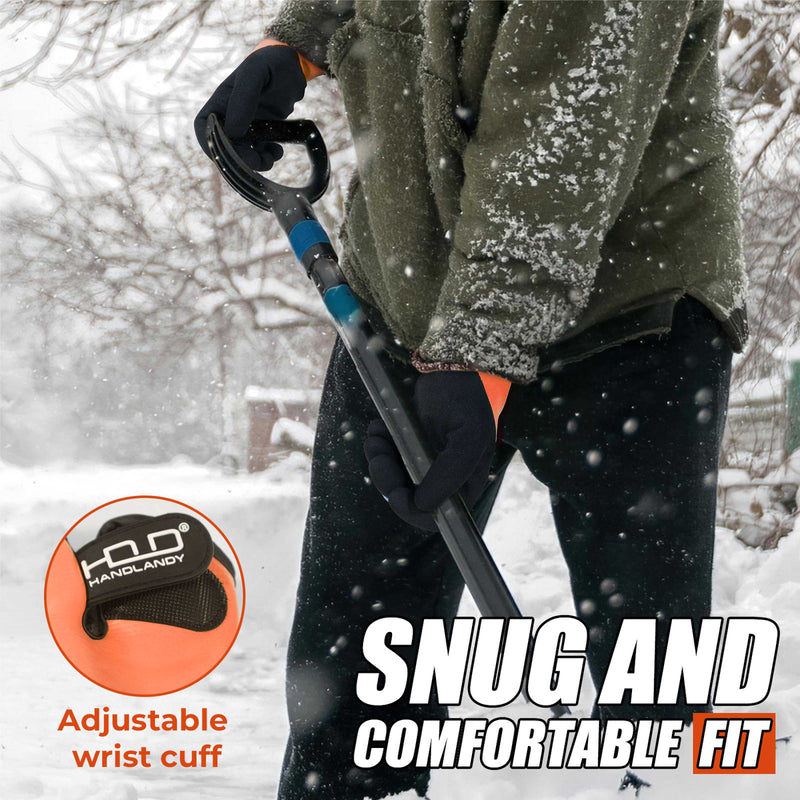 HANDLANDY Waterproof Work Gloves for Cold Weather, Insulated Winter Freezer Work Gloves with Grip for Men Women 2 Pairs 11175/11176