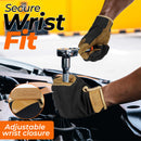 HANDLANDY Leather Work Gloves for Men & Women, Utility Mechanic Touch Screen Working Gloves for Gardening, Driving, Tool Handling, Construction5972PG