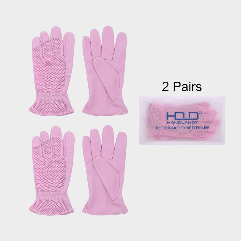 Handlandy femmes gants de jardinage peau de porc en cuir véritable paume 5124