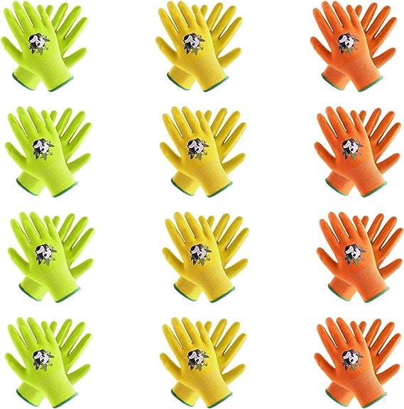 HANDLANDY Wholesale Kids Gardening Gloves Latex Free Nitrile Coated 51404142 (120 Pairs)