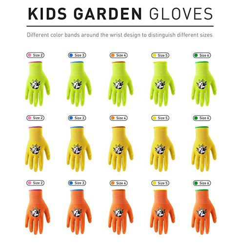 rostaing gardening gloves HANDLANDY Wholesale Kids Gardening Gloves Latex Free Nitrile Coated 51404142 (120 Pairs) Orange / Size 6(age11-13) / 1 CTN(120 Pairs)