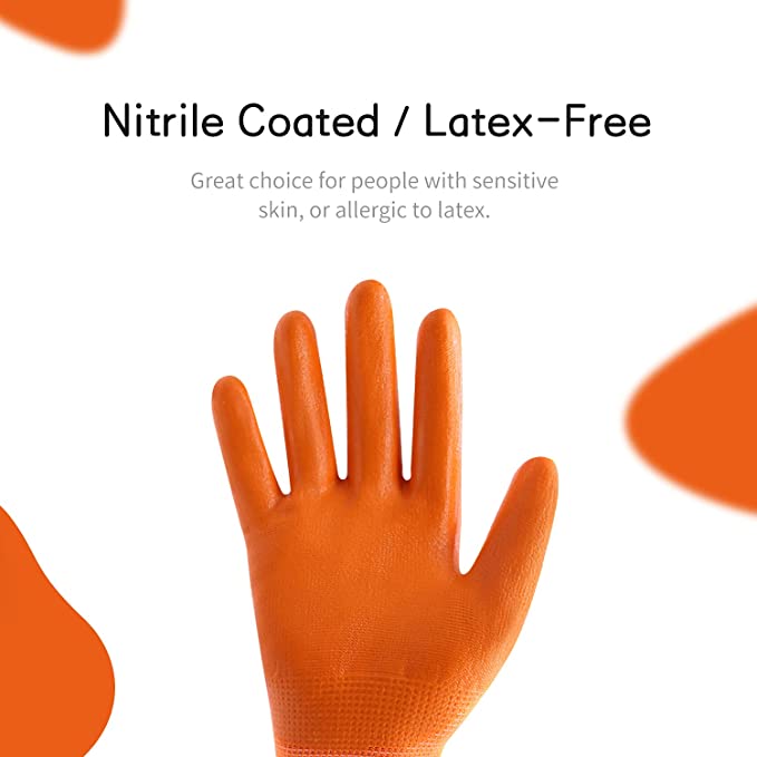 HANDLANDY gros enfants gants de jardinage sans latex enduit de nitrile 51404142