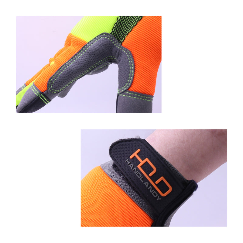 Handlandy Bundle - 2 Pairs:Mens Work Gloves Touch screen, Synthetic Leather Utility Gloves