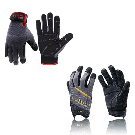 Handlandy Bundle - 2 Pairs Mens Work Gloves Touchscreen Warehouse Outdoor Yard Glove