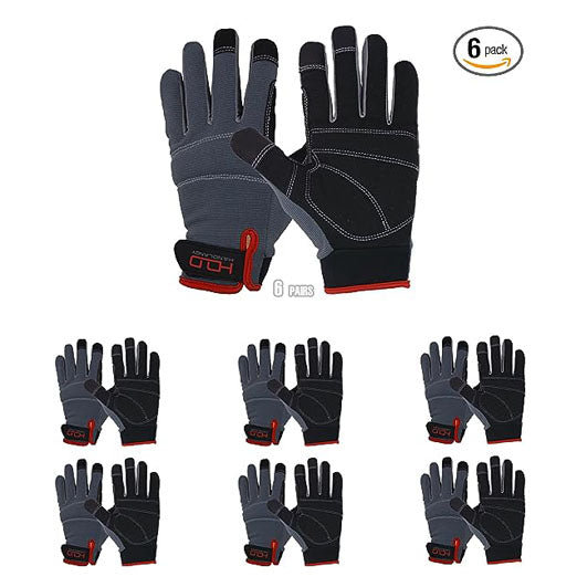 Handlandy Mens Work Gloves Anti Vibration Synthetic Leather Palm 5972