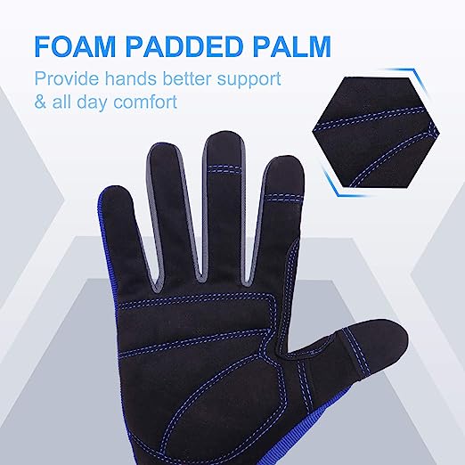 Handlandy Men Work Gloves Touch Screen Car Repair Construction 5972BL