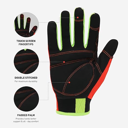 Handandy Hi-Vis Orange Handschuhe Touchscreen Herren Arbeitsdienstprogramm 5972OG