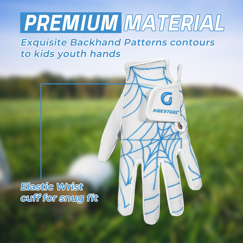 Golf Gloves Kids Junior Toddlers Left Hand Children's Premium Youth Golf Gloves Boys Girls KL823