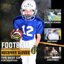 HANDLANDY Youth Football Gloves, High Tack Silicone Grip Kids Flag Receiver Gloves Non Slip Linemens Glove for Kids & Adult S745BG S829