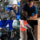 HANDLANDY  Fingerless Work Gloves for Men, Half Finger Working Glove Grip Shock-Absorbing Breathable Uwrist TPR Anti-collision Gloves for Mens & Women6355 6358