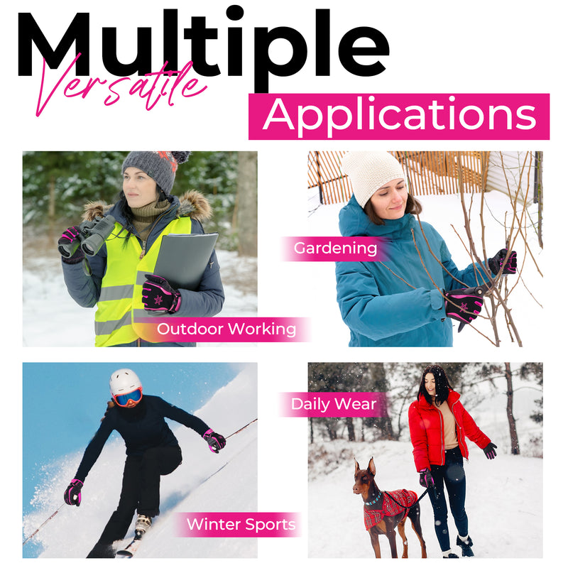 HANDLANDY Winter Work Gloves for Men Women, 3M Thinsulate Insulated, Waterproof Thermal Touchscreen Warm Grip Gloves for Cold Weather, Skiing, Snowboarding, Hiking 8040