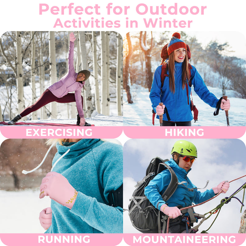 HANDLANDY Winter Running Gloves for Women & Men, Windproof Water-Resistant Thermal Touchscreen Liner Gloves for Cycling, Hiking, Driving, Freezer Work 8035