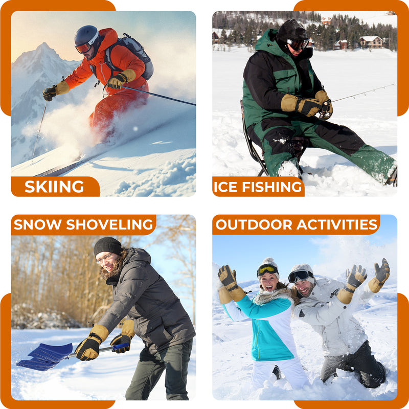 HANDLANDY Winter Waterproof Ski Gloves for Men Women, 3M Thinsulate Windproof Warm Snow Gloves, Thermal Cold Weather Gloves Gift for Skiing Snowboarding Outdoor Sports 8047